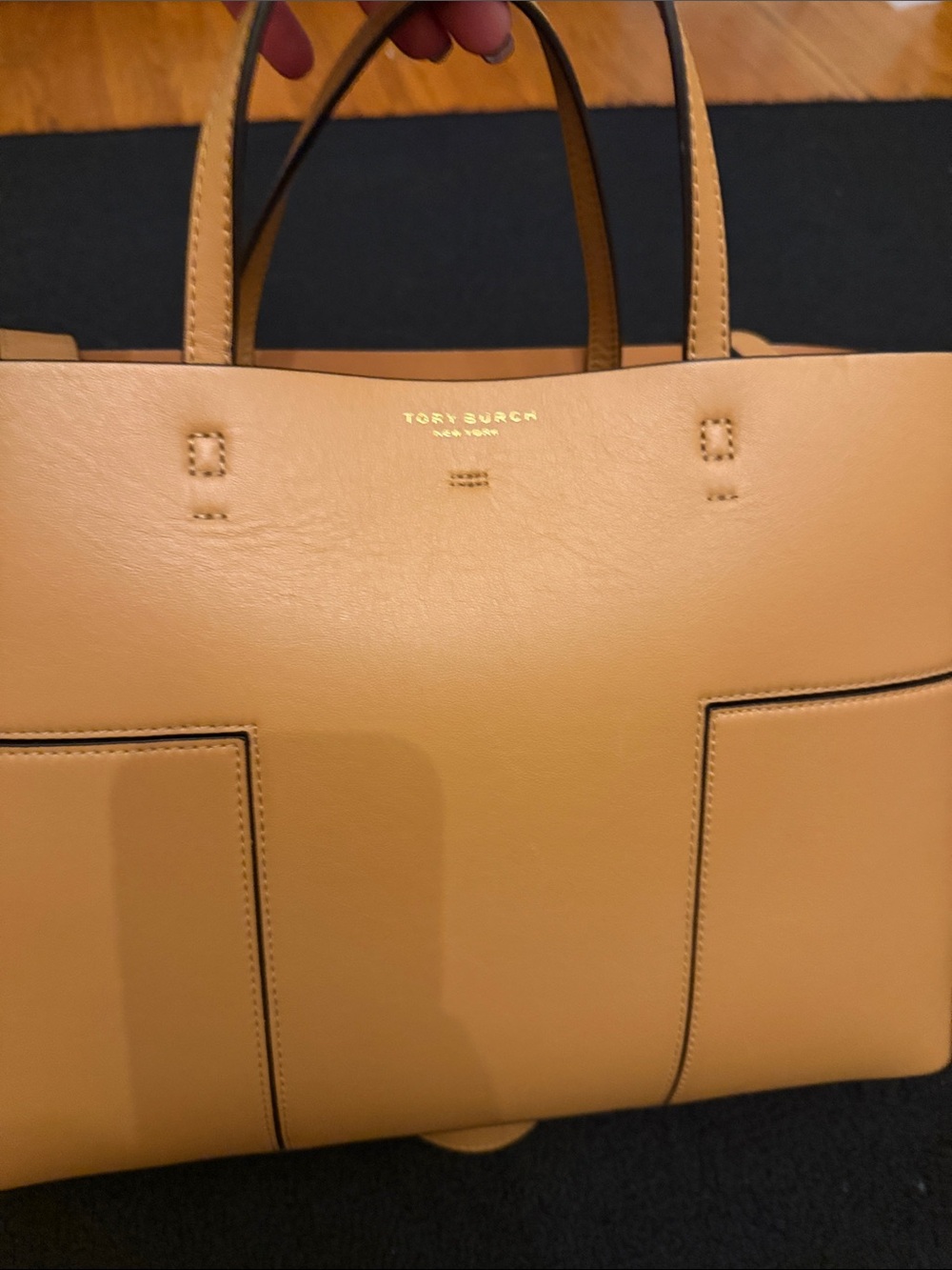 Tory Burch Camel Leather Tote with Dual Top Handles Brand New, never used